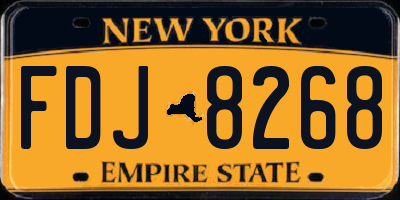 NY license plate FDJ8268