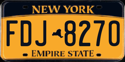 NY license plate FDJ8270