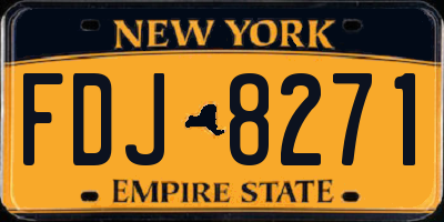 NY license plate FDJ8271