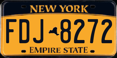 NY license plate FDJ8272