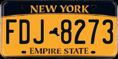 NY license plate FDJ8273