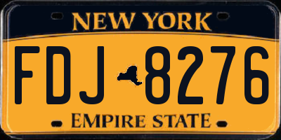 NY license plate FDJ8276