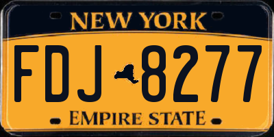 NY license plate FDJ8277