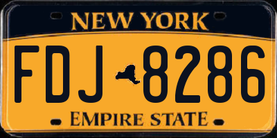 NY license plate FDJ8286