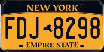 NY license plate FDJ8298