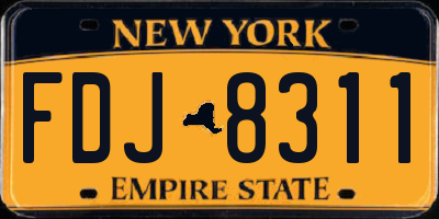 NY license plate FDJ8311