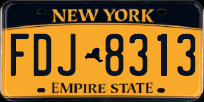 NY license plate FDJ8313