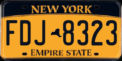 NY license plate FDJ8323
