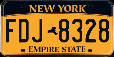 NY license plate FDJ8328