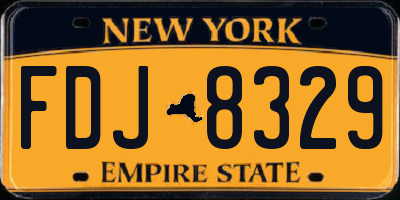 NY license plate FDJ8329