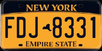 NY license plate FDJ8331