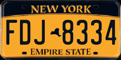 NY license plate FDJ8334