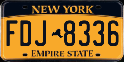 NY license plate FDJ8336