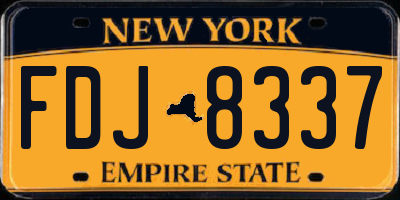 NY license plate FDJ8337
