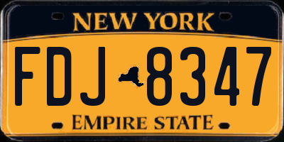 NY license plate FDJ8347