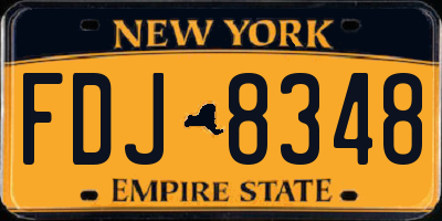 NY license plate FDJ8348