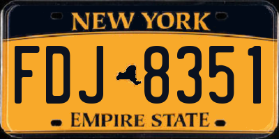 NY license plate FDJ8351