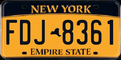 NY license plate FDJ8361