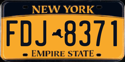 NY license plate FDJ8371