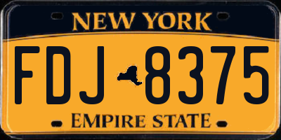 NY license plate FDJ8375