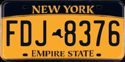 NY license plate FDJ8376