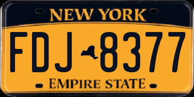 NY license plate FDJ8377