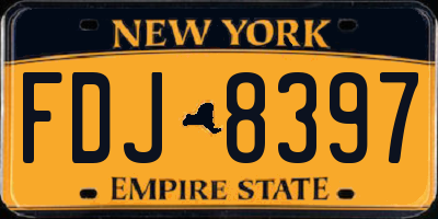 NY license plate FDJ8397