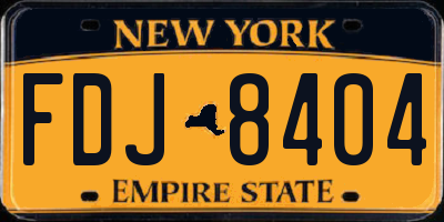 NY license plate FDJ8404