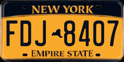 NY license plate FDJ8407