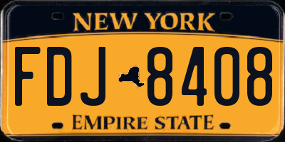 NY license plate FDJ8408