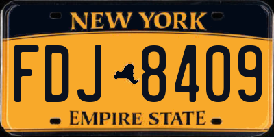 NY license plate FDJ8409