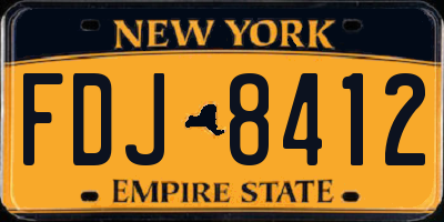 NY license plate FDJ8412