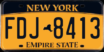 NY license plate FDJ8413