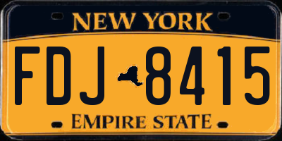 NY license plate FDJ8415