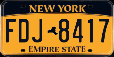 NY license plate FDJ8417