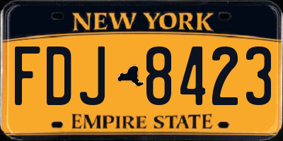 NY license plate FDJ8423