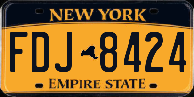 NY license plate FDJ8424