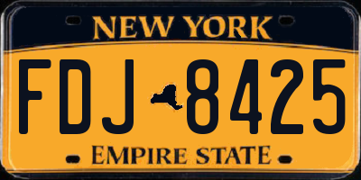 NY license plate FDJ8425