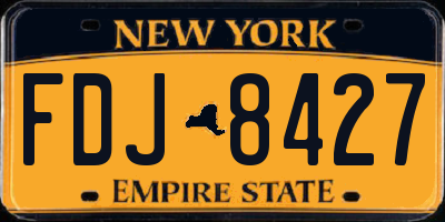 NY license plate FDJ8427