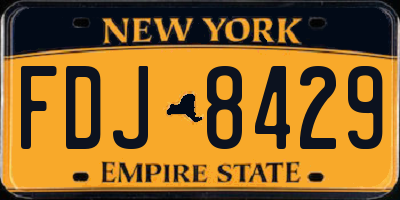NY license plate FDJ8429