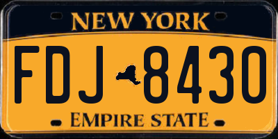 NY license plate FDJ8430