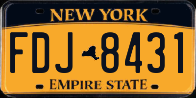 NY license plate FDJ8431