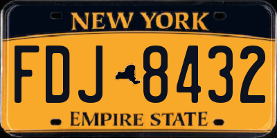 NY license plate FDJ8432