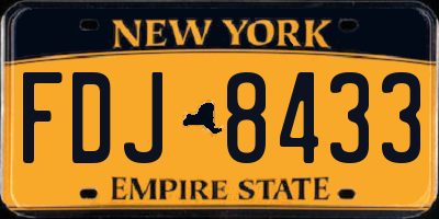 NY license plate FDJ8433