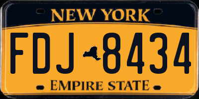 NY license plate FDJ8434