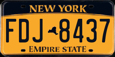 NY license plate FDJ8437