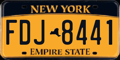 NY license plate FDJ8441