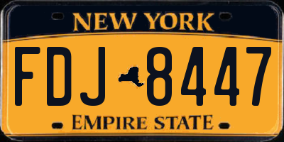 NY license plate FDJ8447