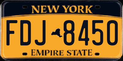 NY license plate FDJ8450