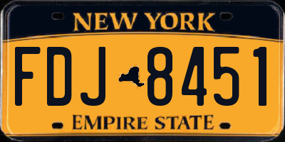 NY license plate FDJ8451